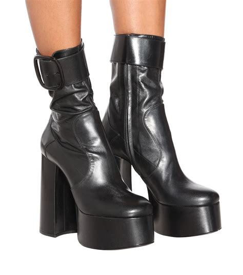 Saint Laurent Billy Platform Leather Boots 